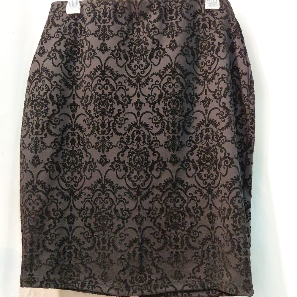 Vintage‎ 90s Y2k Maurices Velvet Burnout  Pencil Skirt  Medium